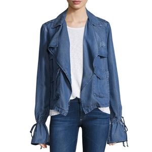 Ella Moss open front chambray Tencel jacket small